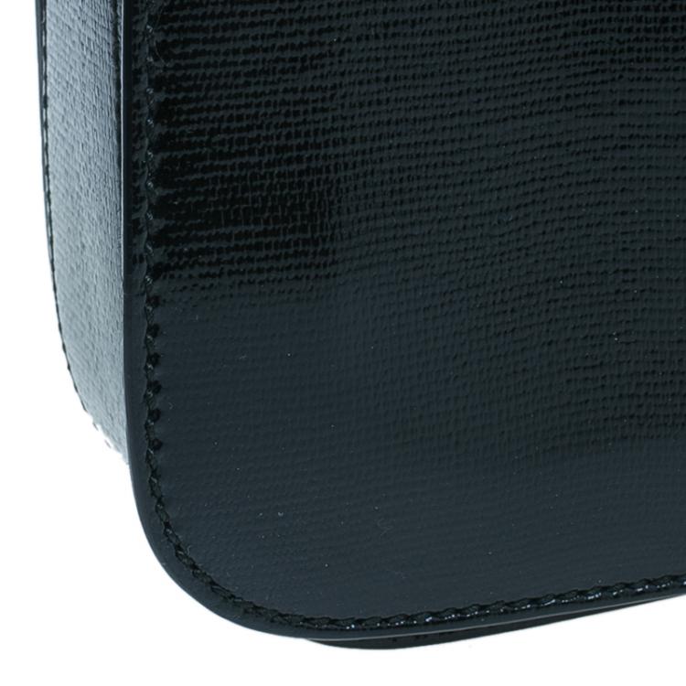 Pre Owned Saint Laurent Paris Black Shine Coated Canvas Medium ChYc Flap Bag