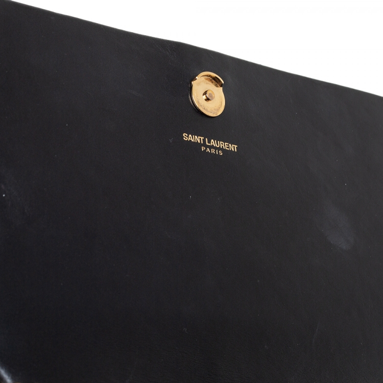 Pre Owned Saint Laurent Black Leather Medium Kate Tassel Shoulder Bag