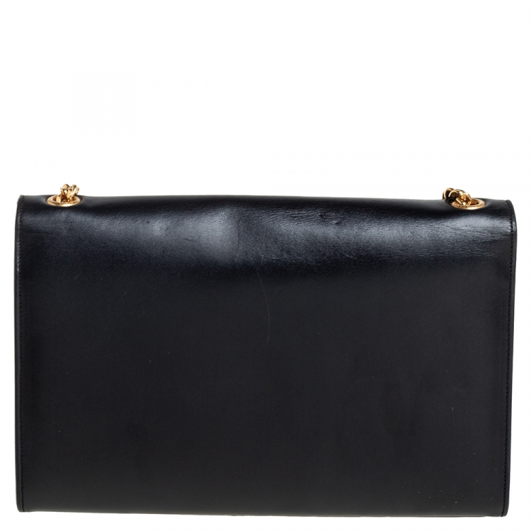 Pre Owned Saint Laurent Black Leather Medium Kate Tassel Shoulder Bag