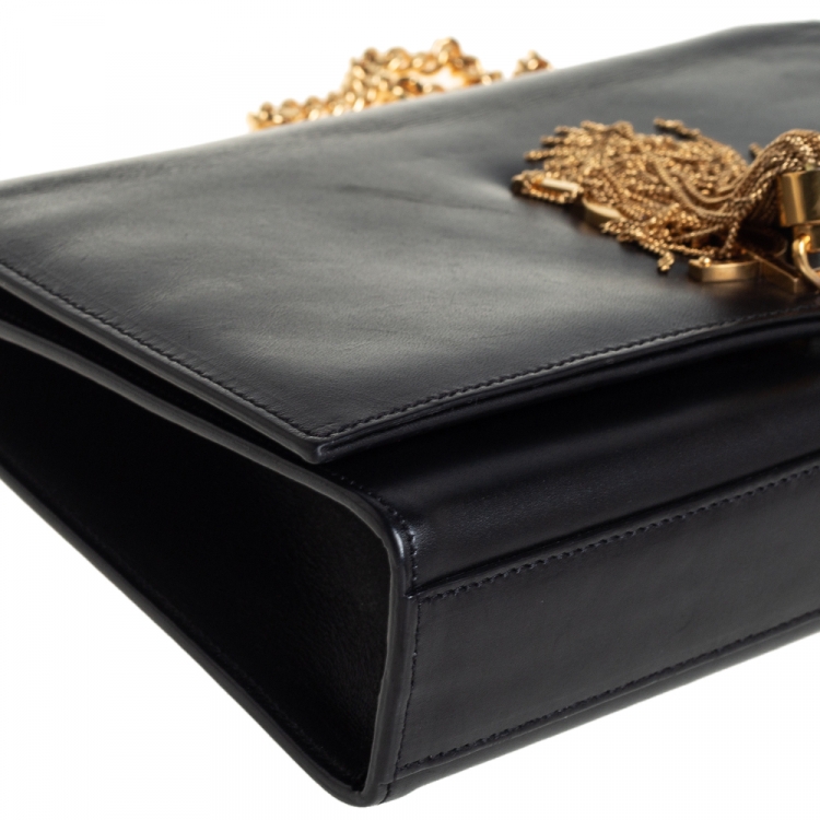 Pre Owned Saint Laurent Black Leather Medium Kate Tassel Shoulder Bag