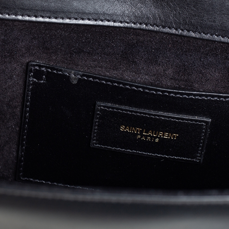 Pre Owned Saint Laurent Black Leather Medium Kate Tassel Shoulder Bag