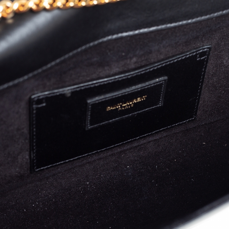 Pre Owned Saint Laurent Black Leather Medium Kate Tassel Shoulder Bag