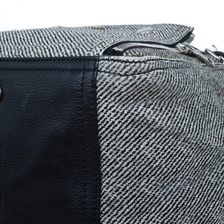 Pre Owned Saint Laurent Paris Grey Pony Hair Downtown Luggage Tote