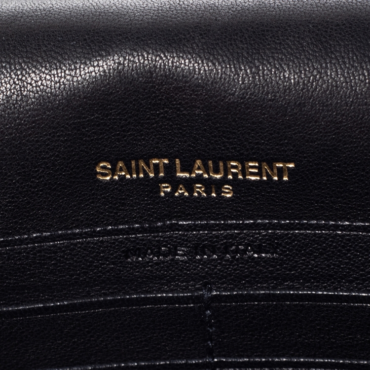 مملوكة مسبقًا Saint Laurent Black Leather Small Kate Heart Chain Bag