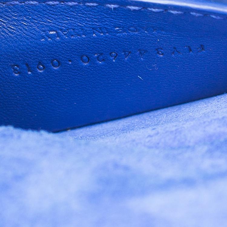 Pre Owned Saint Laurent Paris Blue Grain Patent Leather Small Crossbody Bag