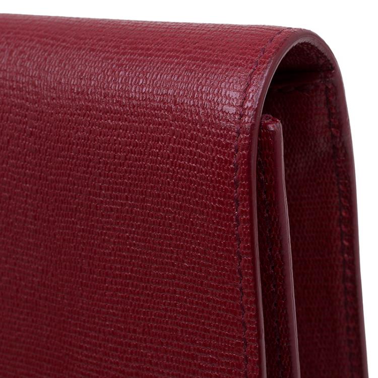 Pre Owned Saint Laurent Paris Red Leather Large Chyc Clutch