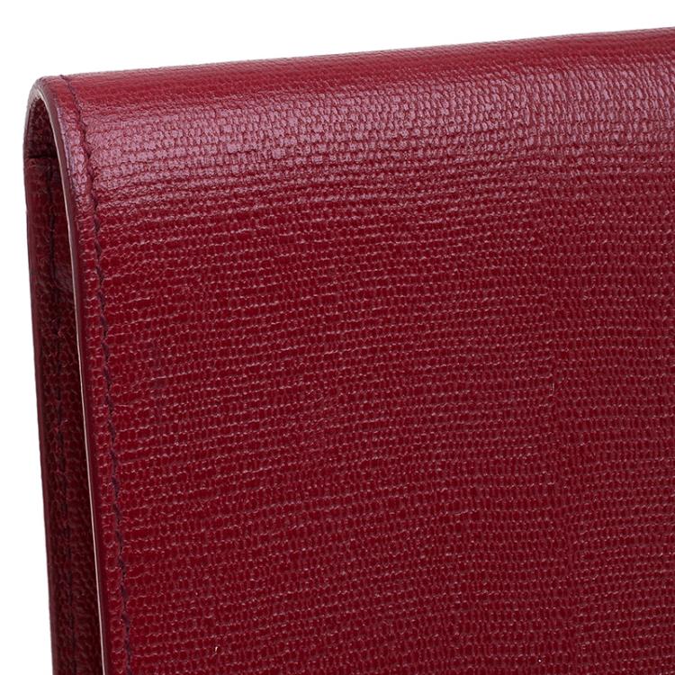 Pre Owned Saint Laurent Paris Red Leather Large Chyc Clutch