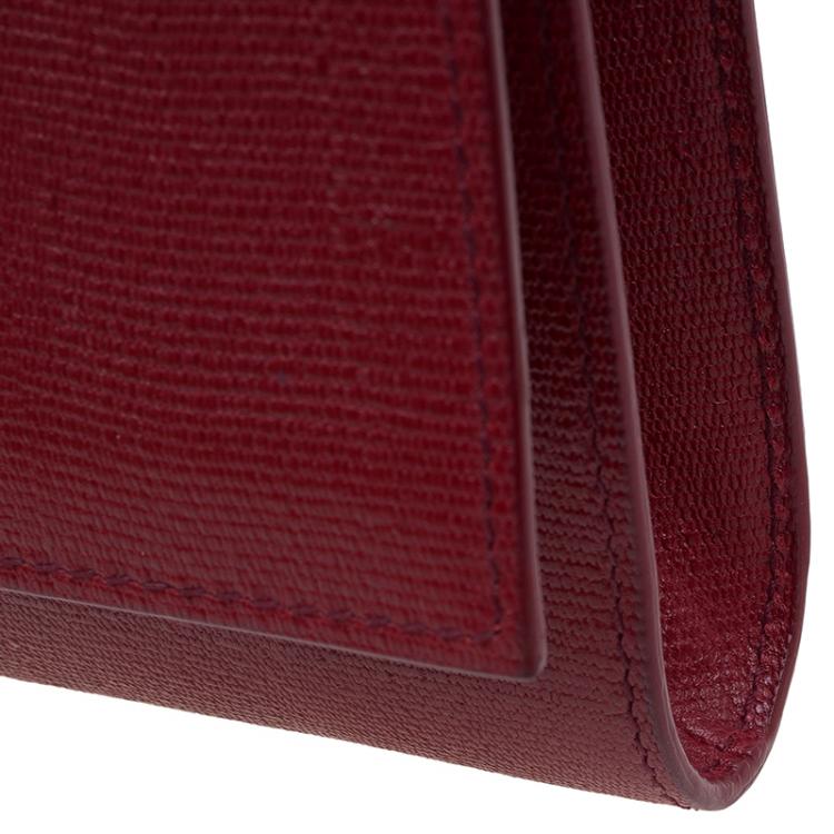 Pre Owned Saint Laurent Paris Red Leather Large Chyc Clutch
