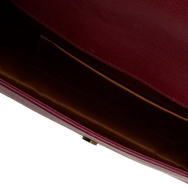 Pre Owned Saint Laurent Paris Red Leather Large Chyc Clutch