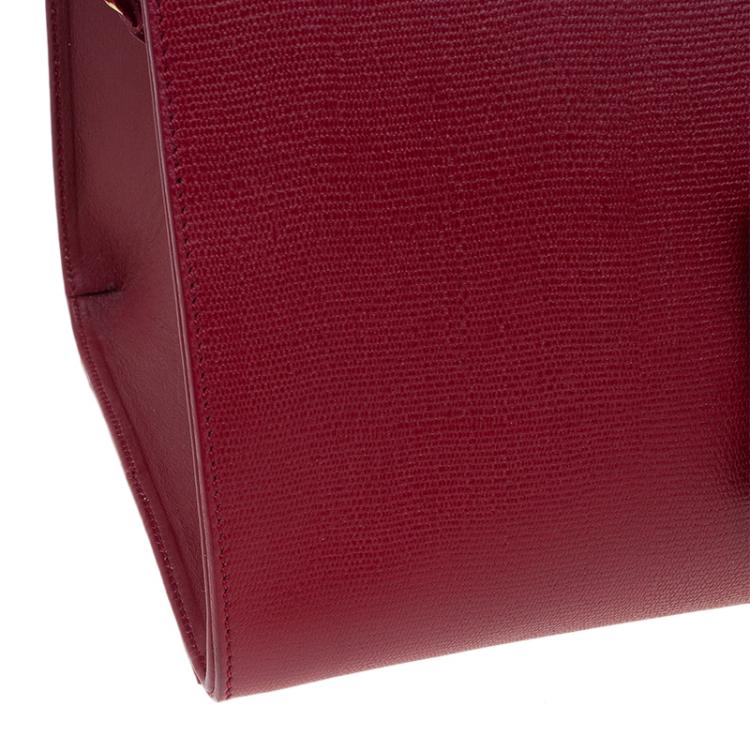 Pre Owned Saint Laurent Paris Red Leather Medium Cabas Chyc Tote