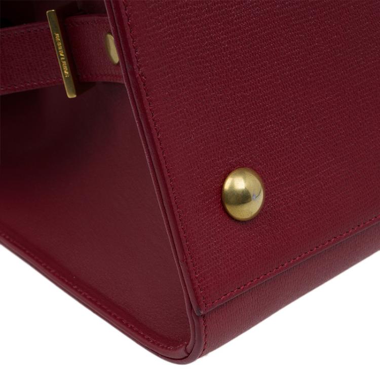 Pre Owned Saint Laurent Paris Red Leather Medium Cabas Chyc Tote