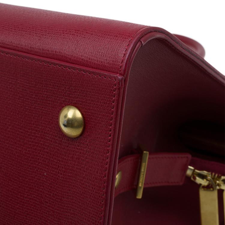 Pre Owned Saint Laurent Paris Red Leather Medium Cabas Chyc Tote