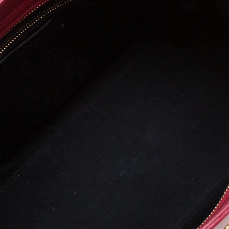 Pre Owned Saint Laurent Paris Red Leather Medium Cabas Chyc Tote