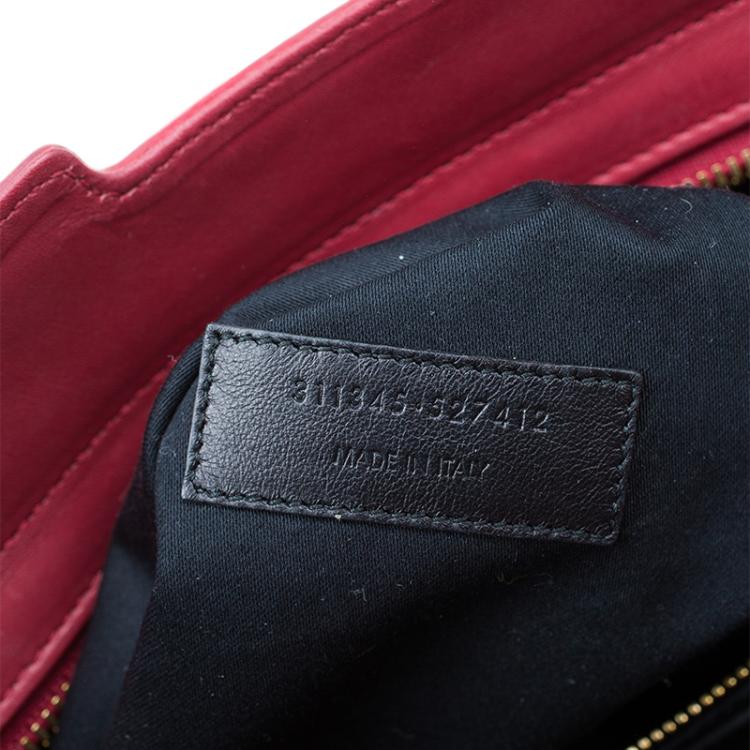 Pre Owned Saint Laurent Paris Red Leather Medium Cabas Chyc Tote