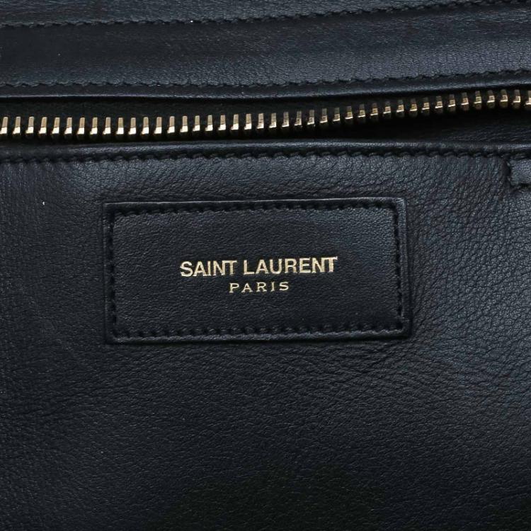 Pre Owned Saint Laurent Paris Black Leather Mini Cabas Chyc Tote