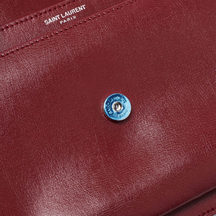 Pre Owned Saint Laurent Red Leather Medium Sunset Shoulder Bag