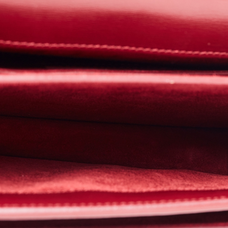 Pre Owned Saint Laurent Red Leather Medium Sunset Shoulder Bag
