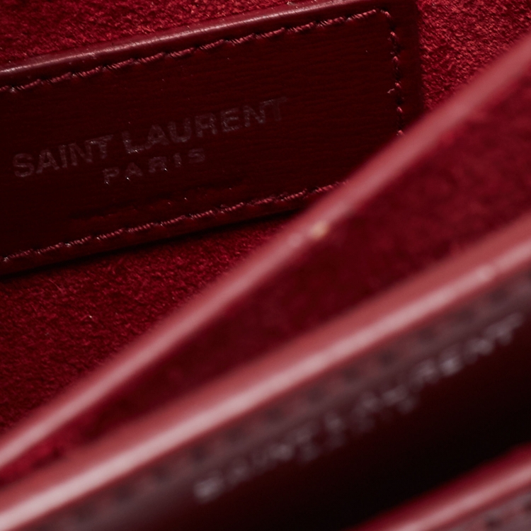 Pre Owned Saint Laurent Red Leather Medium Sunset Shoulder Bag