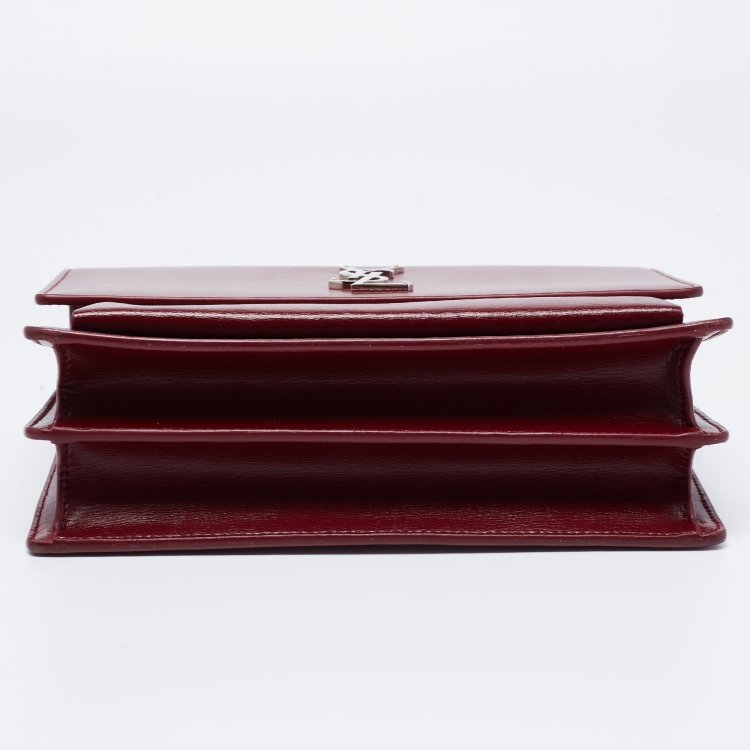 Pre Owned Saint Laurent Red Leather Medium Sunset Shoulder Bag
