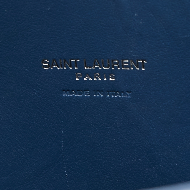 Pre Owned Saint Laurent Navy Blue Leather Nano Classic Sac De Jour Tote