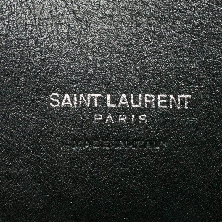 Pre Owned Saint Laurent Dark Green Pebbled Leather Baby Classic Sac De Jour Tote