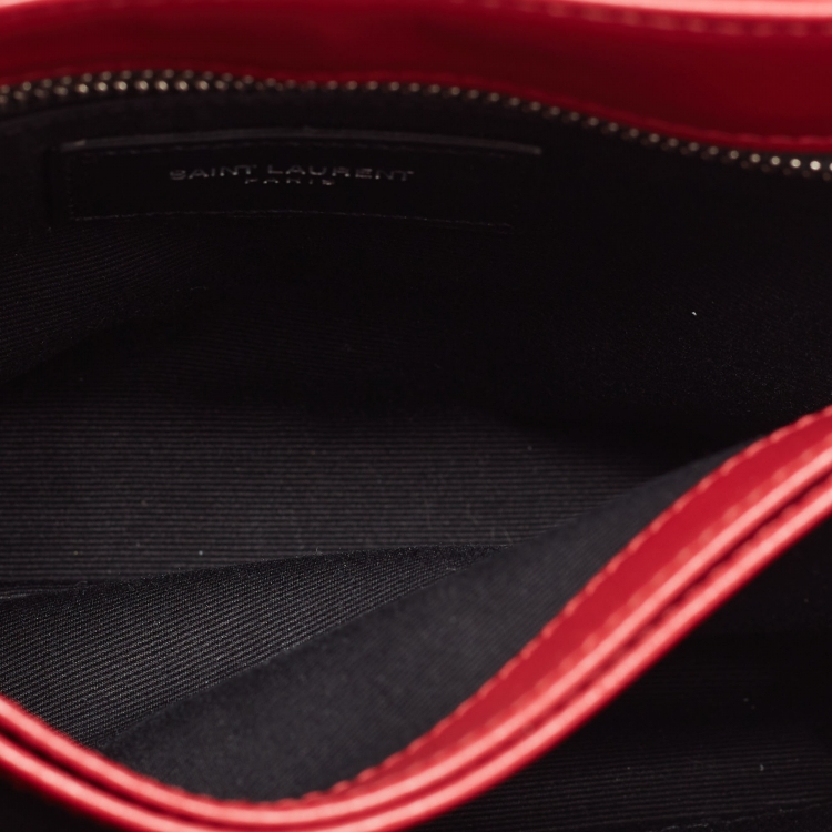 Pre Owned Saint Laurent Red Matelasse Leather Toy Loulou Shoulder Bag