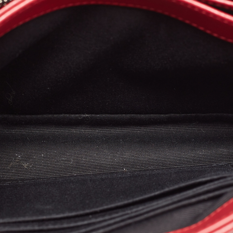 Pre Owned Saint Laurent Red Matelasse Leather Toy Loulou Shoulder Bag