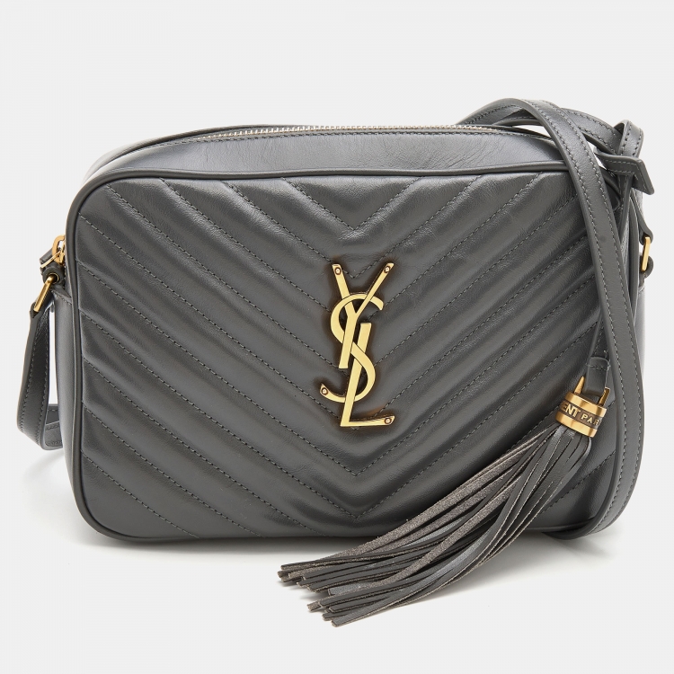 Yves Saint Laurent Lou Leather Crossbody Belt Bag Beige