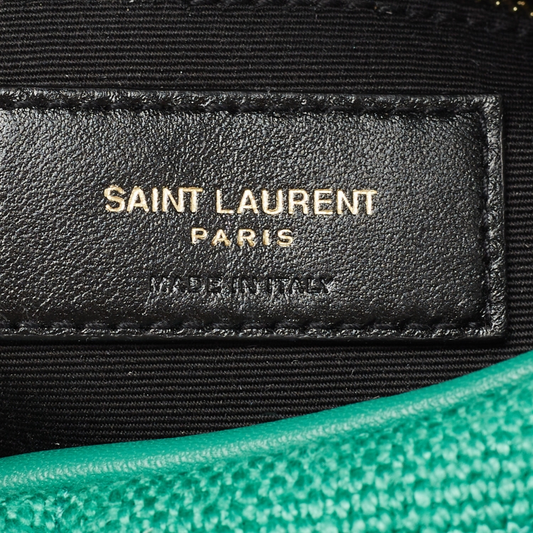 Pre Owned Saint Laurent Green Fabric Mini Puffer Toy Flap Bag