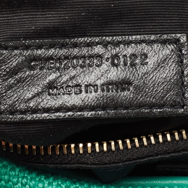 Pre Owned Saint Laurent Green Fabric Mini Puffer Toy Flap Bag