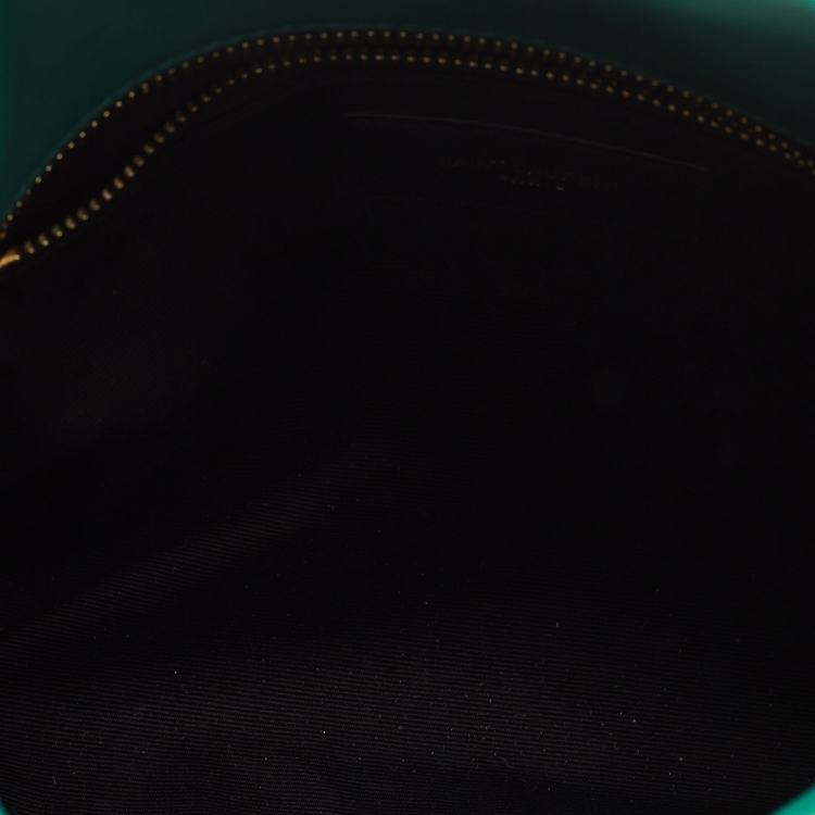 Pre Owned Saint Laurent Green Fabric Mini Puffer Toy Flap Bag