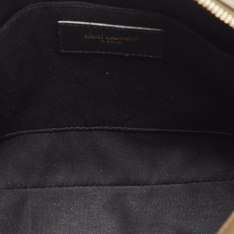 مملوكة مسبقًا Saint Laurent Olive Green Matelassé Leather Lou Camera Crossbody Bag