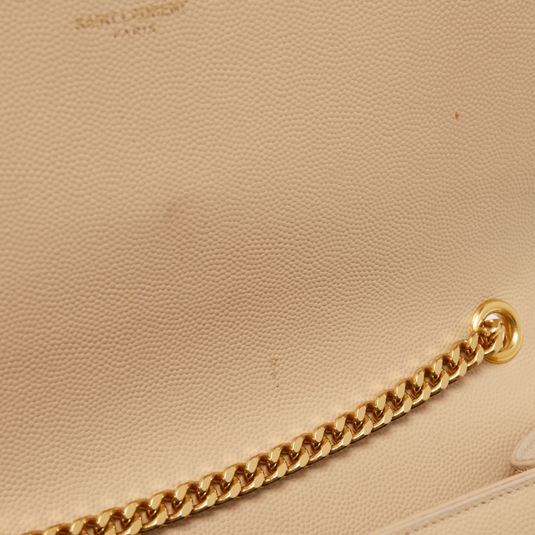 مملوكة مسبقًا Saint Laurent Beige Leather Monogram Kate Chain Shoulder Bag