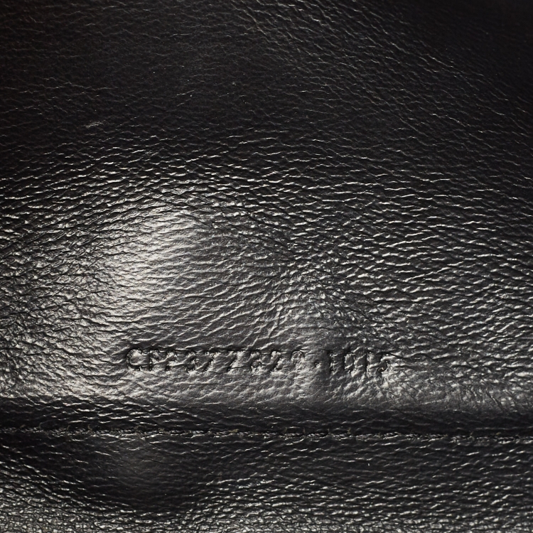 Pre Owned Saint Laurent Black Snakeskin Embossed Leather Kate Wallet On Chain