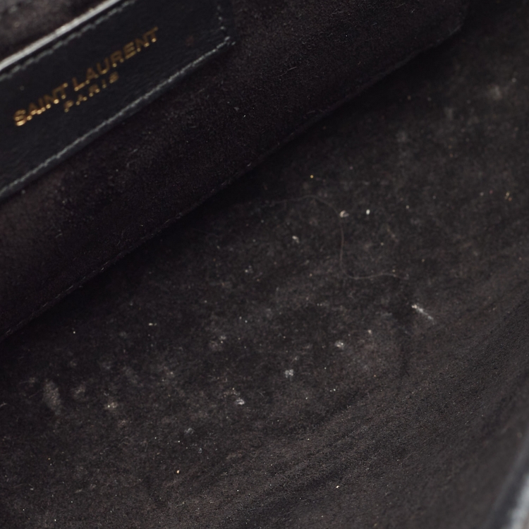 Pre Owned Saint Laurent Black Leather Y-Ligne Clutch