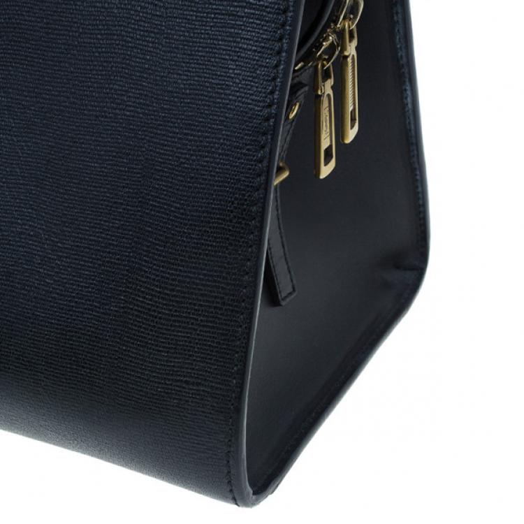 Pre Owned Saint Laurent Black Leather Medium Cabas Chyc Tote