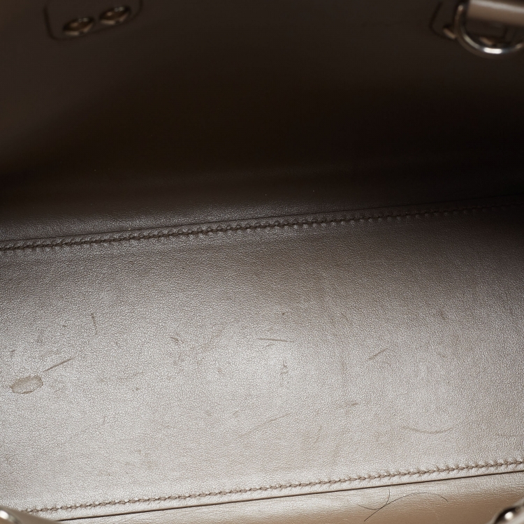 Pre Owned Saint Laurent Taupe Leather Baby Classic Sac De Jour Tote