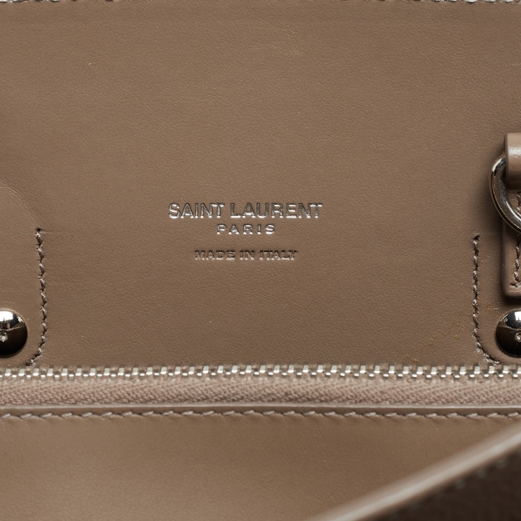 Pre Owned Saint Laurent Taupe Leather Baby Classic Sac De Jour Tote