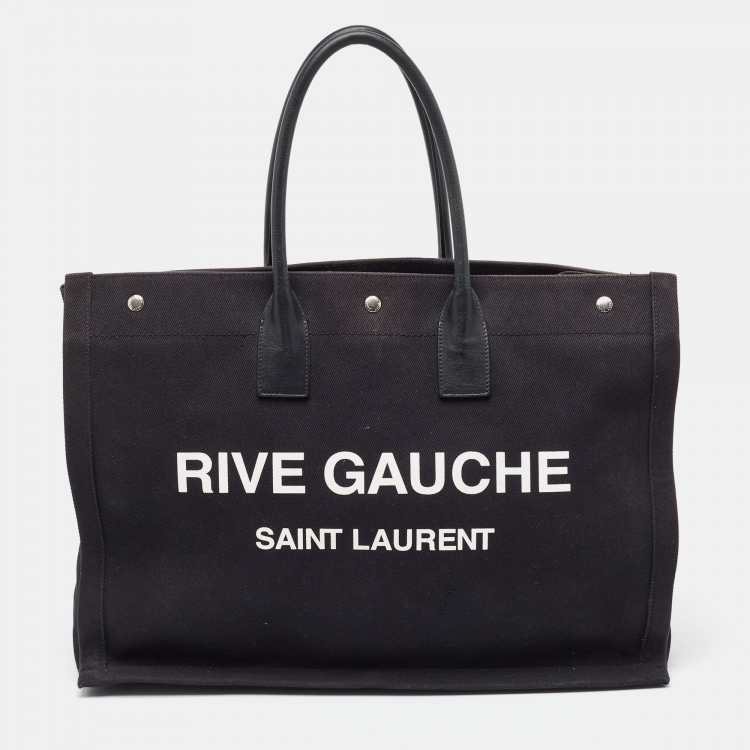 Saint Laurent Black Leather Small Cabas Rive Gauche Tote Saint Laurent  Paris