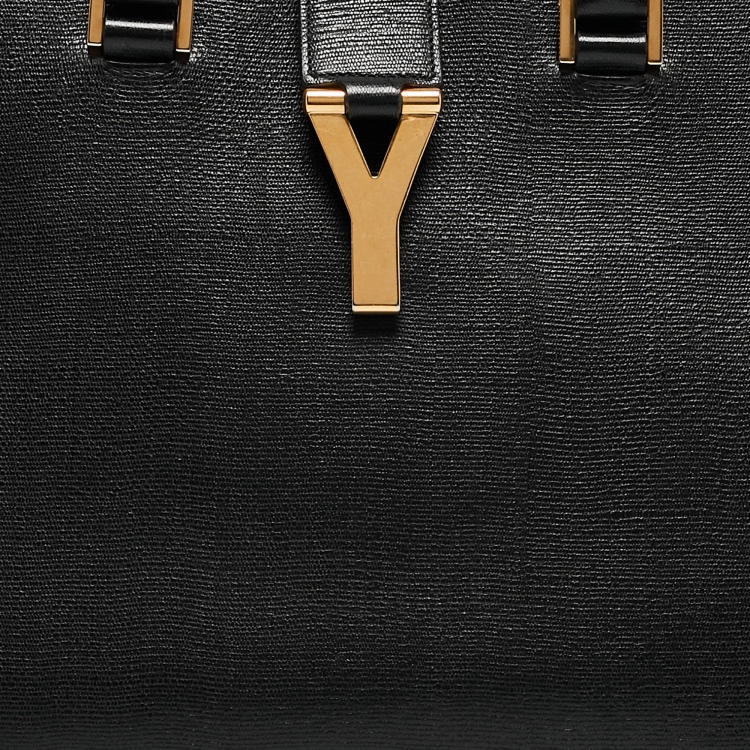 مملوكة مسبقًا Saint Laurent Black Leather Medium Cabas Y-Ligne Tote