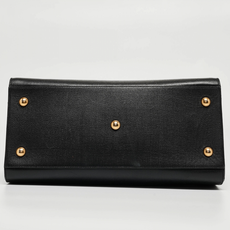 مملوكة مسبقًا Saint Laurent Black Leather Medium Cabas Y-Ligne Tote