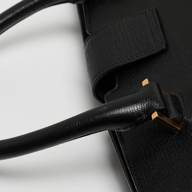مملوكة مسبقًا Saint Laurent Black Leather Medium Cabas Y-Ligne Tote