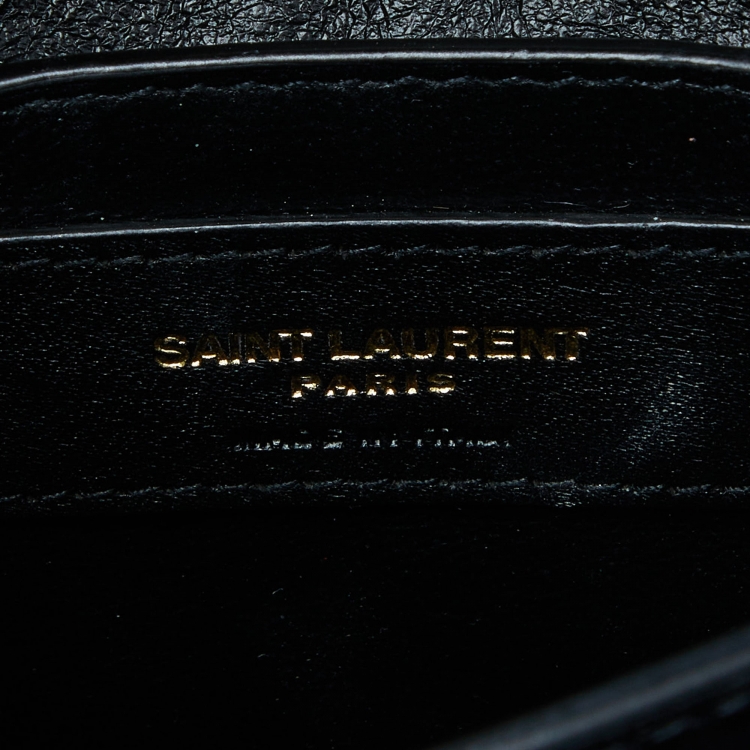 Pre Owned Saint Laurent Black Leather Mini Cassandra Top Handle Bag