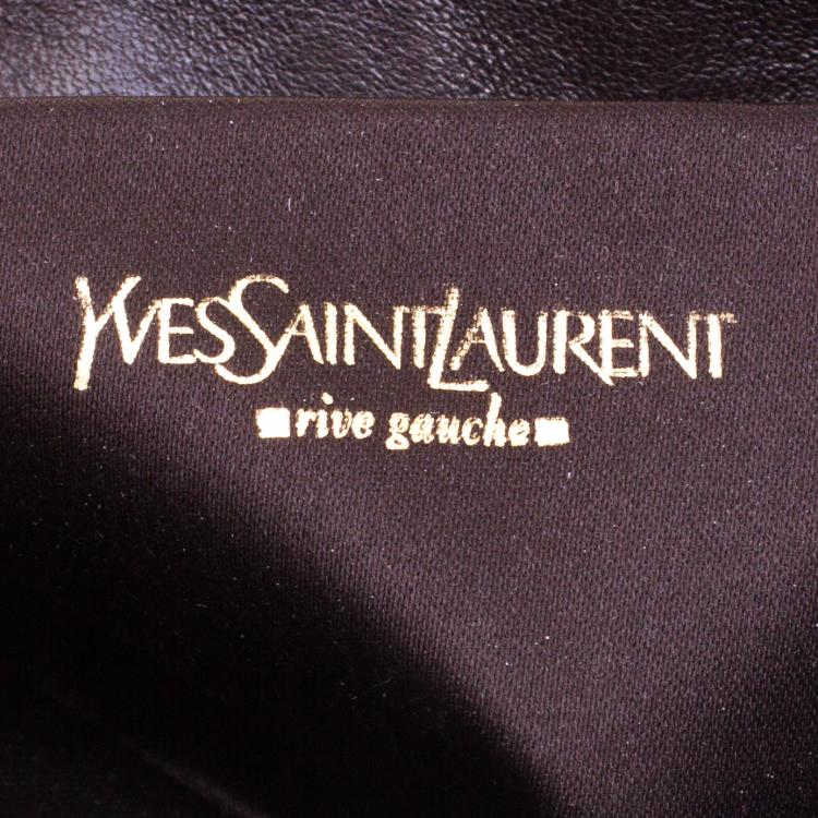 Pre Owned Saint Laurent Paris Olive Green Suede Venise Shoulder Bag