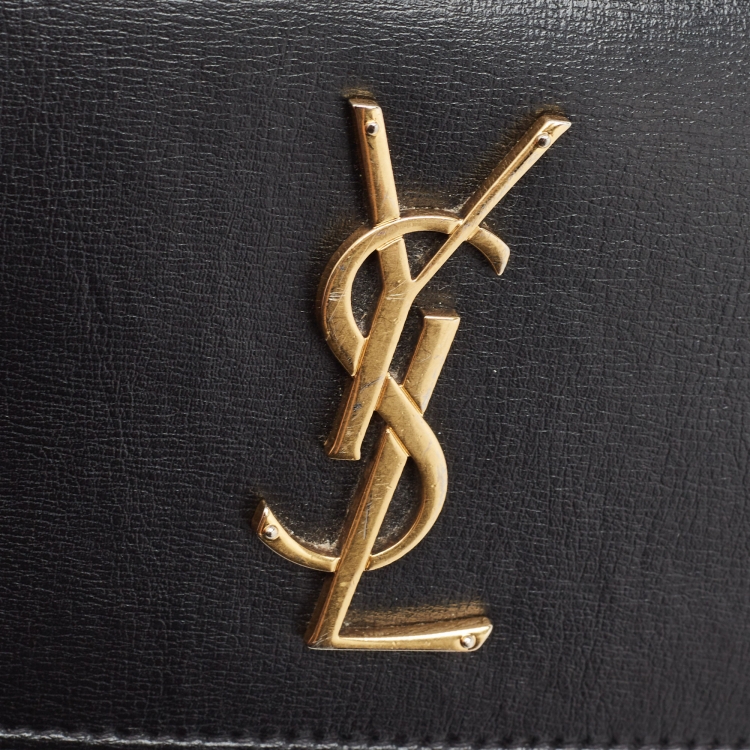 Pre Owned Saint Laurent Black Leather Sunset Top Handle Bag