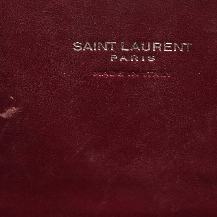 Pre Owned Saint Laurent Red Croc Embossed Leather Nano Classic Sac De Jour Tote