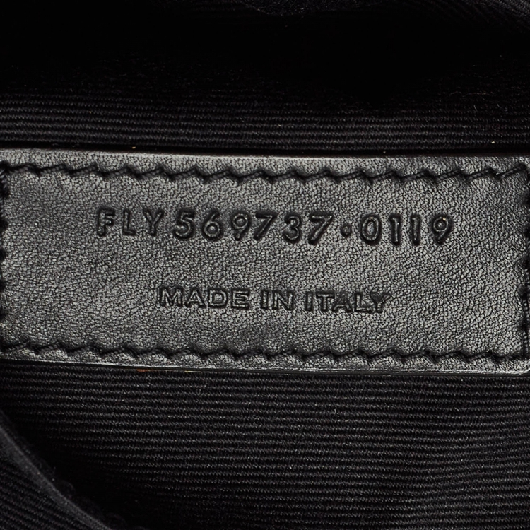 Pre Owned Saint Laurent Black Leather Cassandre Belt Bag