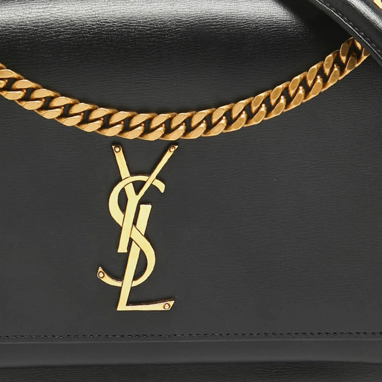 Pre Owned Saint Laurent Black Leather Large Sunset Shoulder Bag
