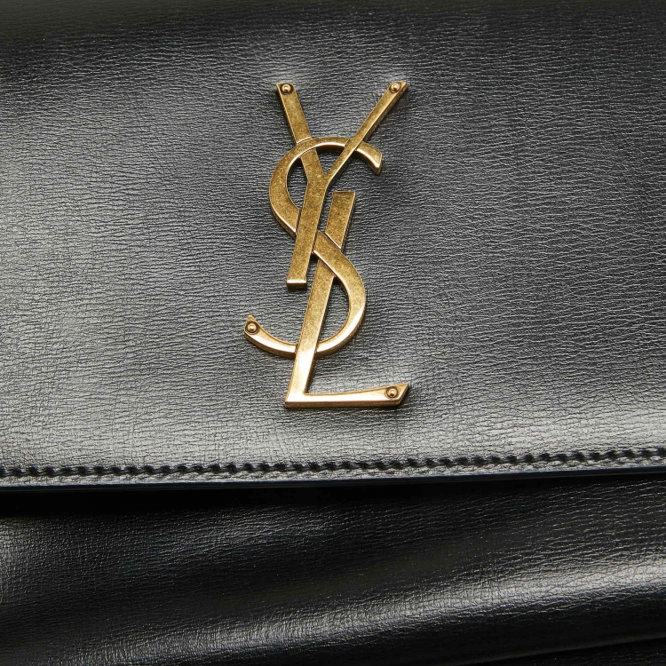 Pre Owned Saint Laurent Black Leather Large Sunset Shoulder Bag