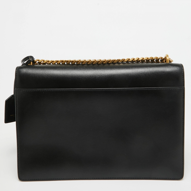 Pre Owned Saint Laurent Black Leather Large Sunset Shoulder Bag